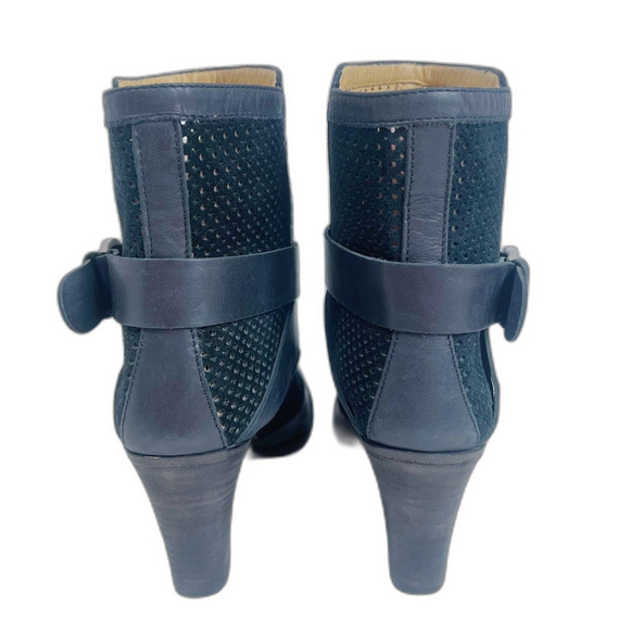 Aquatalia by Marvin K Fawn Black Leather Suede Perforated Ankle Boot Size 8 - Picture 8 of 8